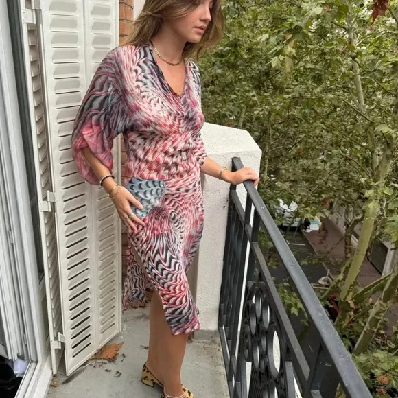 S2001 Roberto Cavalli Psychadelic Silk Dress - Picture 2 of 9